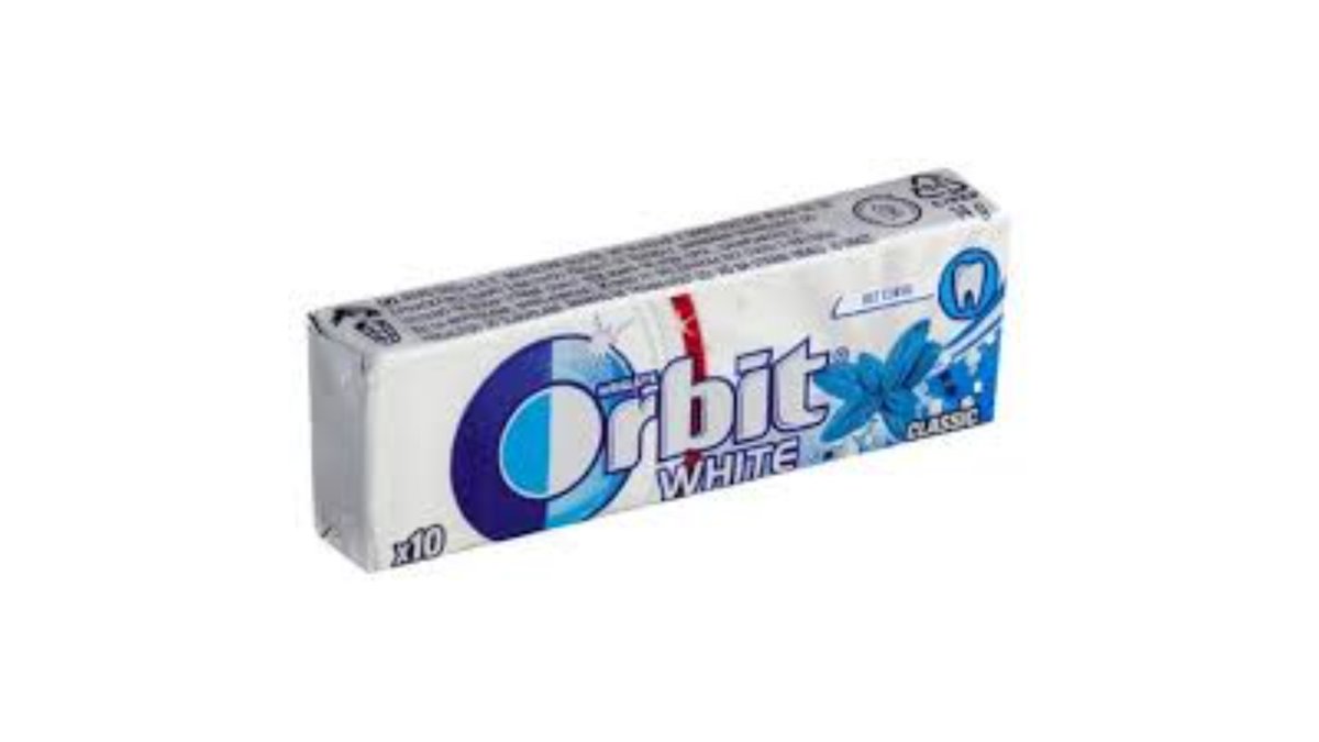 საღეჭი რეზინი ორბიტი თეთრი კლასიკური 14 გ 10*(600)