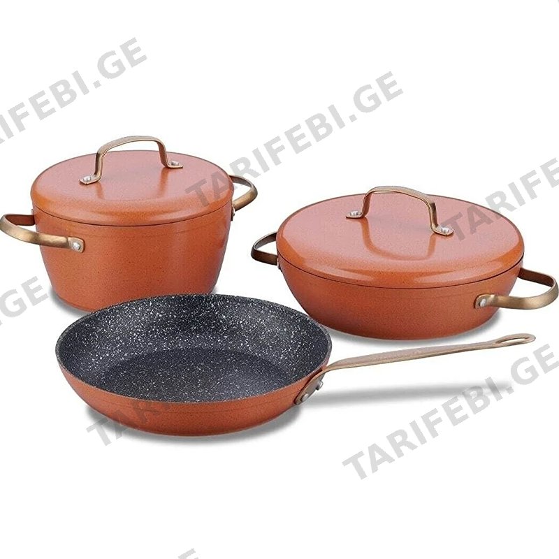 Korkmaz A2607-1 VINTAGE Brown Cookware Set (5 pcs)