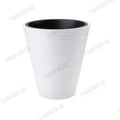 პლასტმასის ქოთანი ყვავილებისთვის FORM PLASTIC Sahara Dunes round 2720-011 Ø30 თეთრი