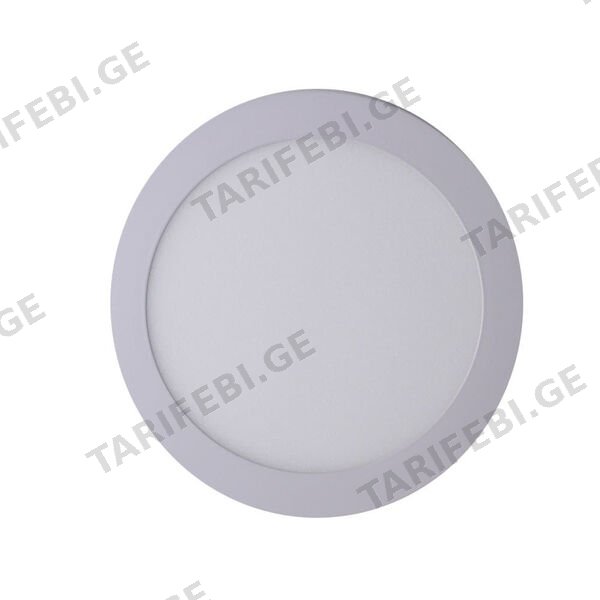 ლედ პანელური სანათი (მრგვალი) LED Slim Panel Light (Round) 18w 6500K