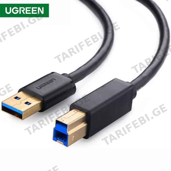 პრინტერის კაბელი UGREEN US210 (10372) USB-B 3.0 TYPE B TO TYPE A PRINT CABLE 2M BLACK