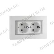 როზეტი ორიანი დამიწებით MONTE white - 105-010110-120