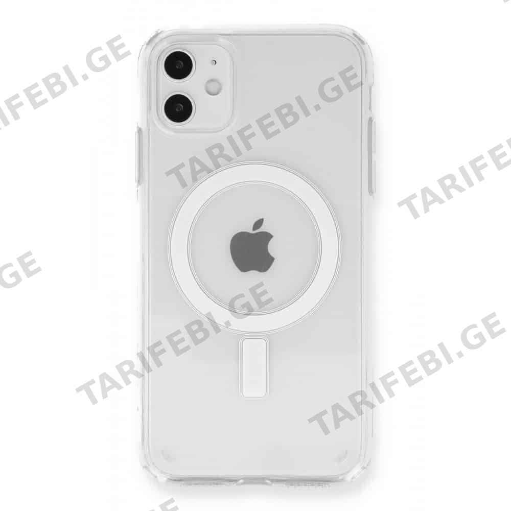 სილიკონის ქეისი Transparent Case with Magsafe iPhone 12
