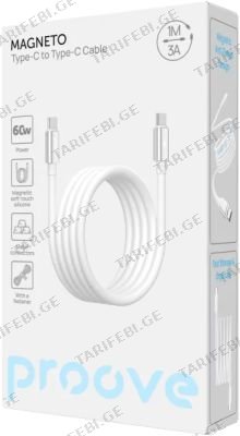 Cable Proove Magneto Type-C to Type-C 60W (1m) white