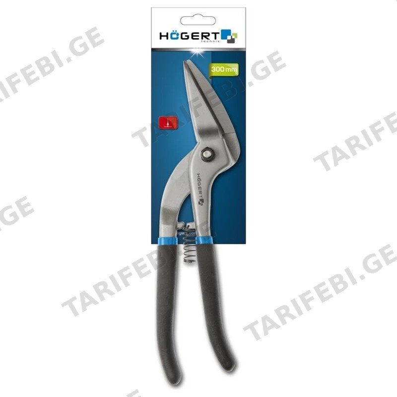 თუნუქის მაკრატელი მოხრილი HOGERT HT3B509 300 მმ