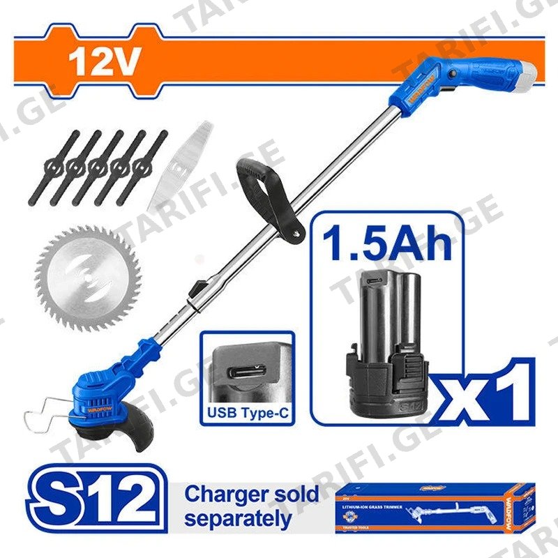 უსადენო ბალახის სათიბი WADFOW WGTS512 12V