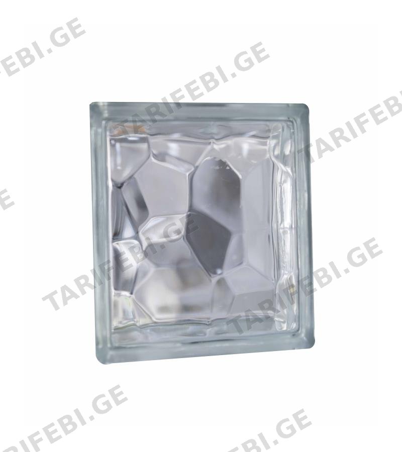 მინის ბლოკი WATER CUBE CLEAR 190მმ*190მმ*80მმ REBELI