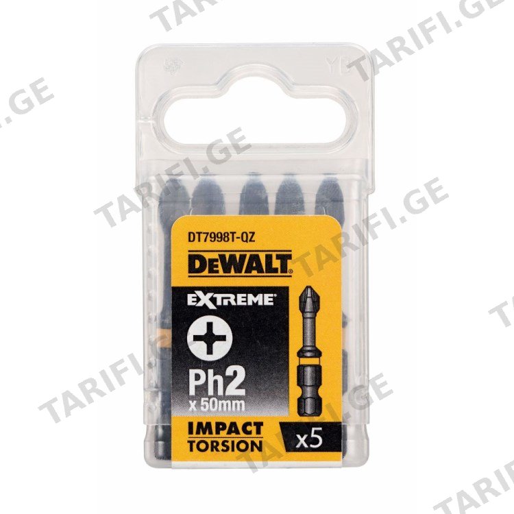 ბიტა დარტყმითი DeWalt DT7998T-QZ PH2 50 მმ 5 ც