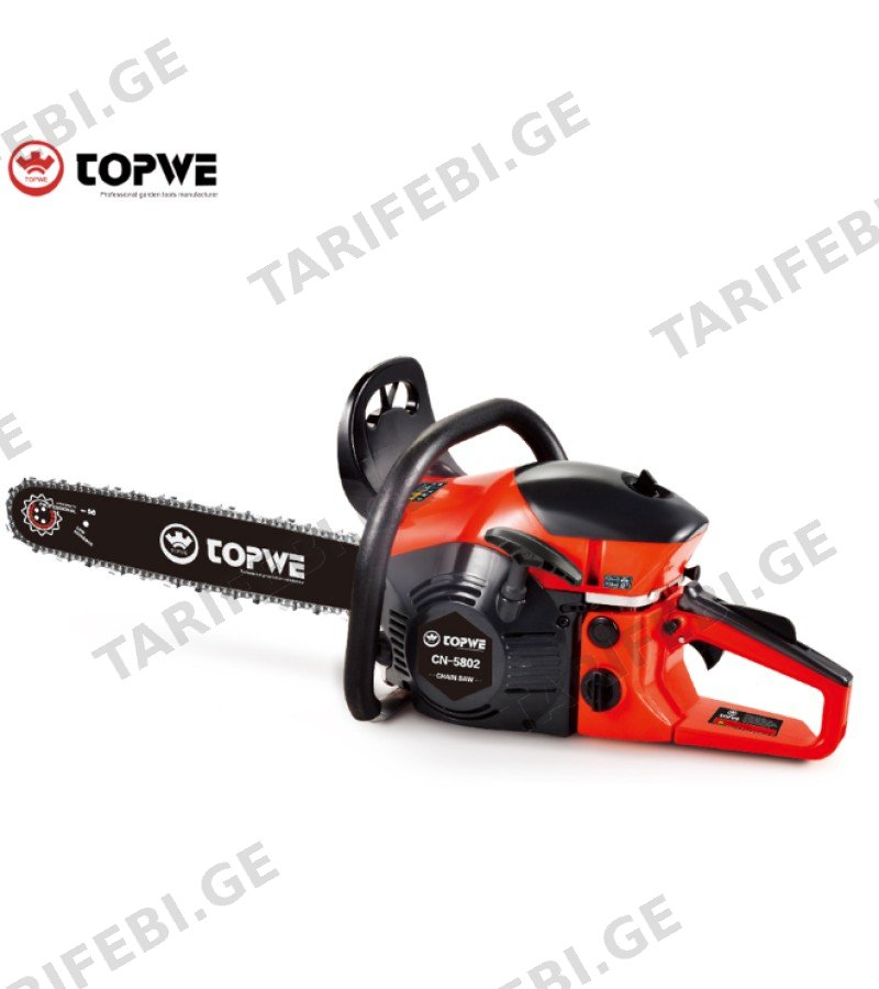 ხერხი ბენზინზე მომუშავე CN-58D / CN-5802 წითელი TOPWE