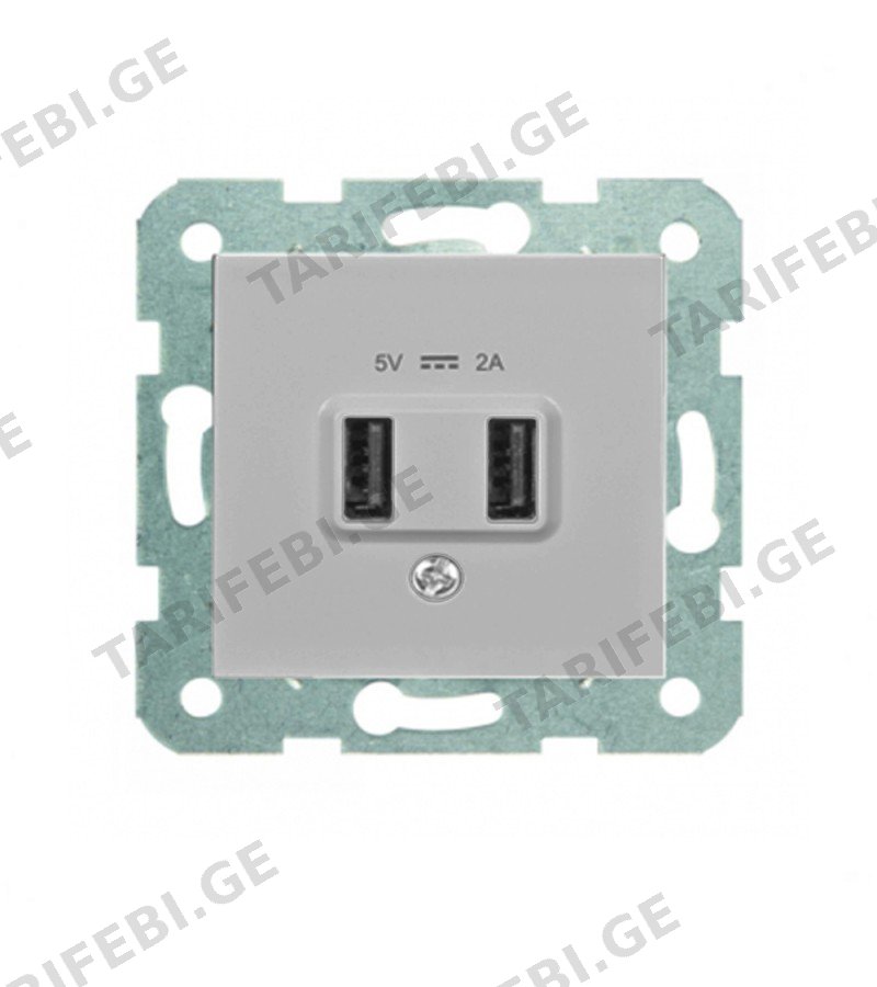 როზეტის მექანიზმი USB 5v-2a KARRE PLUS SILVER WKTT02312SL-EU1 Panasonic