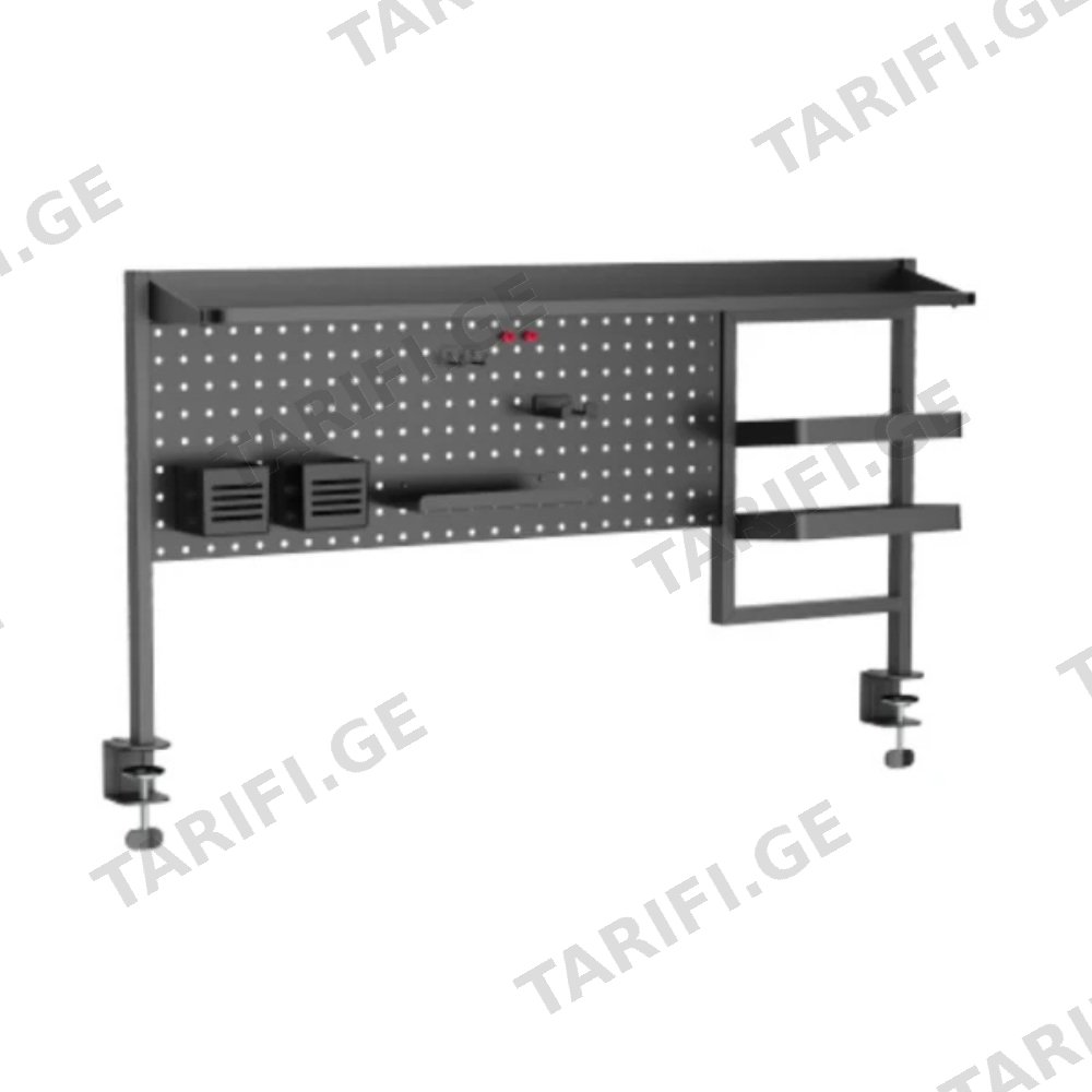 ორგანაიზერის თარო Vertex VX-PB-01B Clamp-On Multi-Purpose Pegboard Organizer Shelf (for 1200mm Desktops) Black