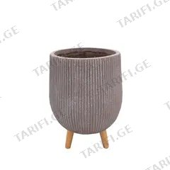 ქოთანი კერამიკული Nuovo pot on stand taupe h33xd22 სმ