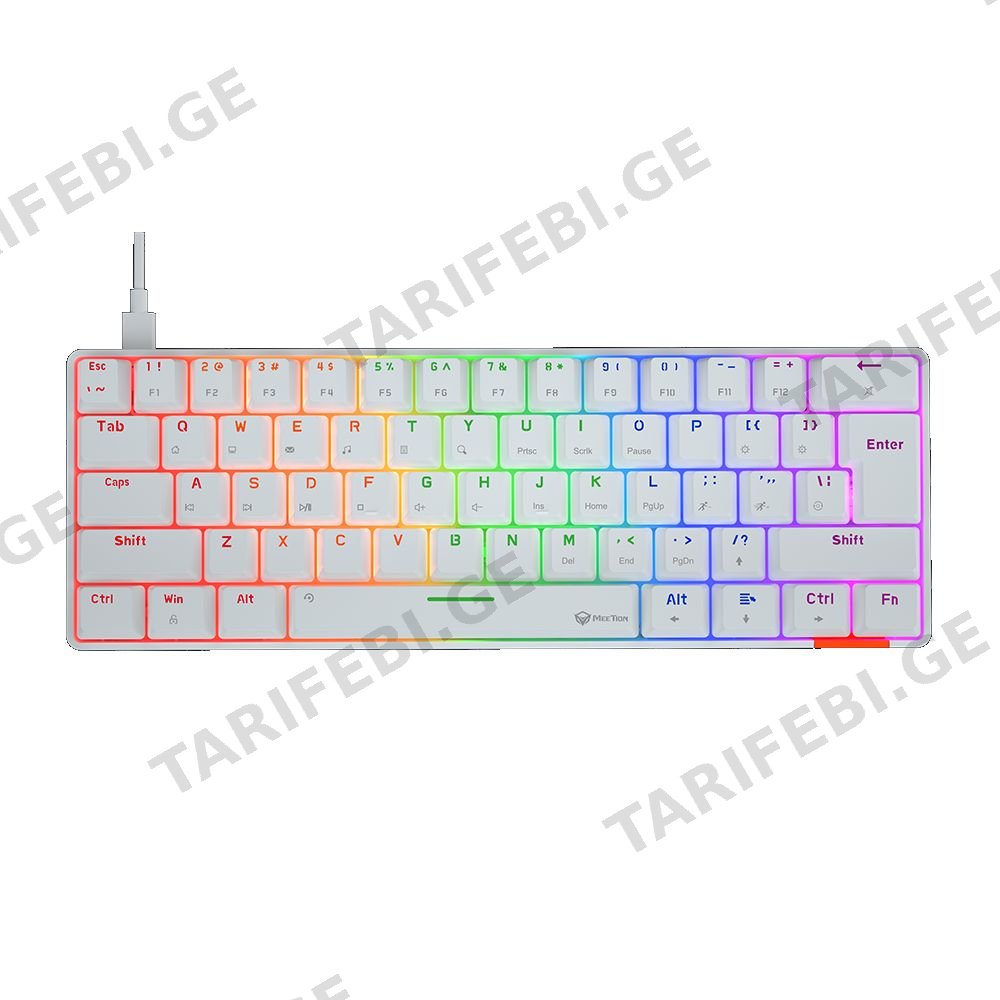 კლავიატურა MeeTion MK005 White USB Wired 60% Mechanical KB
