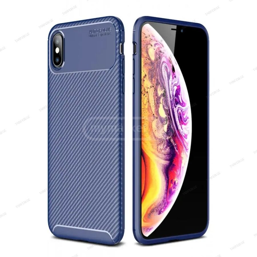 კარბონის ქეისი iPhone Xs Max Focus Carbon Case - მუქი ლურჯი