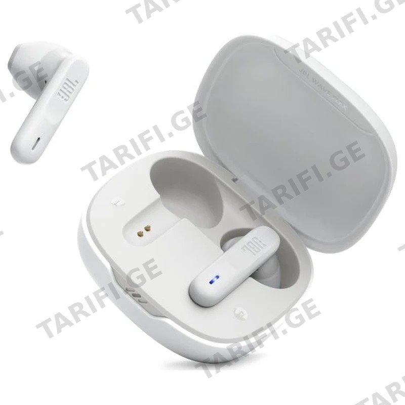 უსადენო ყურსასმენი JBL WAVE FLEX TRUE WIRELESS ხმაურის ჩახშობით თეთრი
