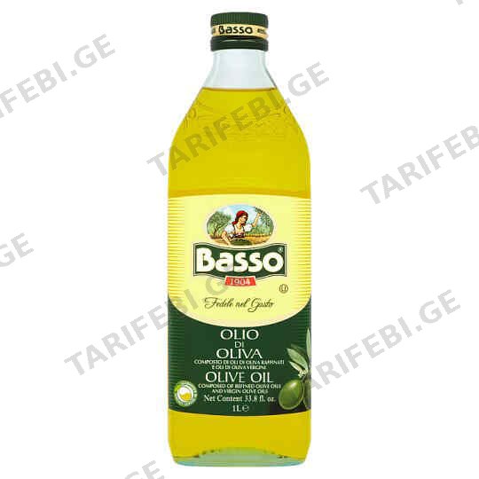 ზეთი ზეითუნის რაფინირებული + ცივი დაწურვა /Basso/ 1ლ