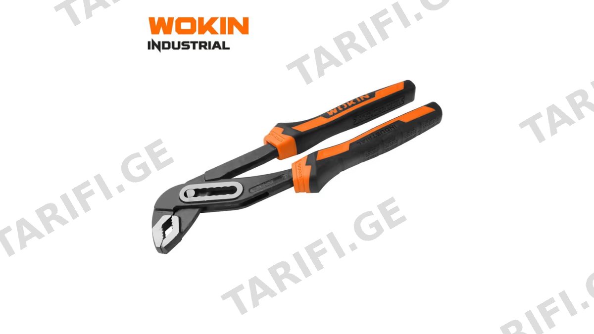 ბრტყელტუჩა Wokin 101510, 250mm, 10″ WATER PUMP PLIERS(INDUSTRIAL), Black/Orange