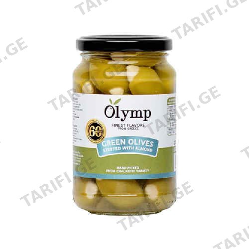 ზეთისხილი მწვანე ნუშით /Olymp/ 370მლ