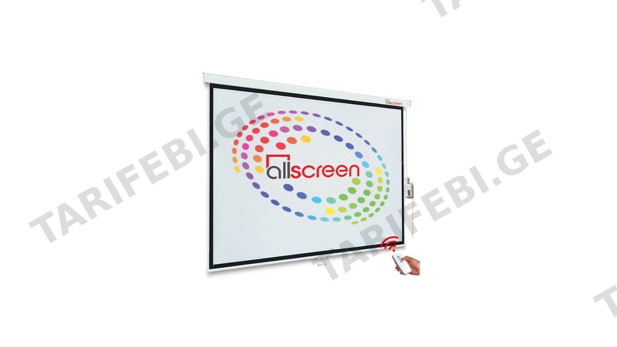 პროექტორის ელექტრო ეკრანი ALLSCREEN ELECTRIC PROJECTION SCREEN 160X160CM HD FABRIC CMP-6363 WITH REMOTE CONTROL 90 inch