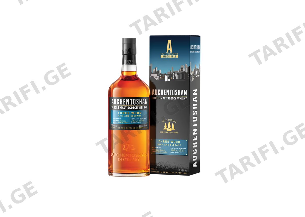 შოტლანდიური ვისკი Auchentoshan Three Wood - 0.7L
