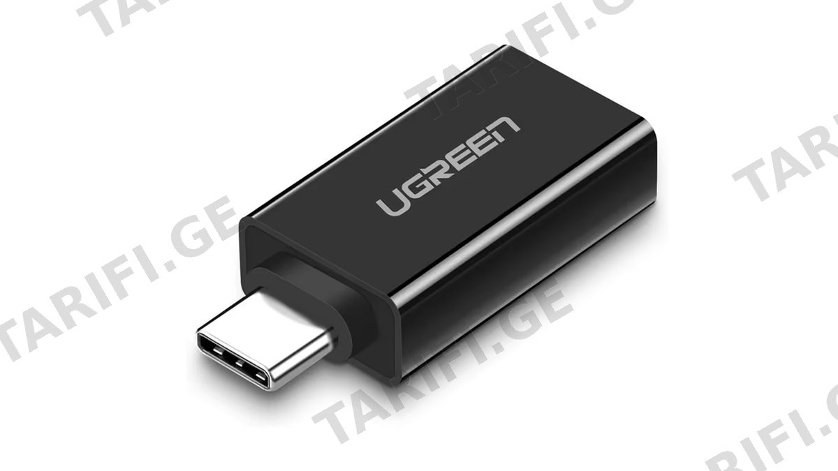 ადაპტერი UGREEN US173 (20808), Type-C 3.1 Male To USB 3.0 female Adapter, Black