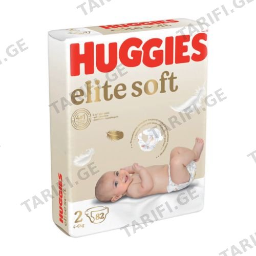 Huggies - საფენი ელიტ სოფტ #2 (4-6 კგ) - 82 ც
