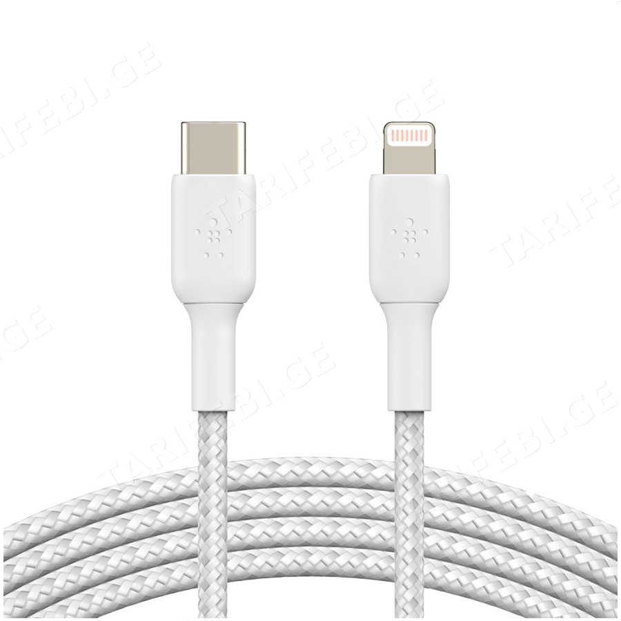 BELKIN Lightning to USB-C Cable Braided, 2M, White