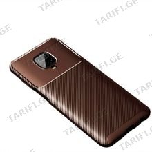 კარბონის ქეისი Xiaomi Redmi Note 9S Focus Carbon Case - ყავისფერი