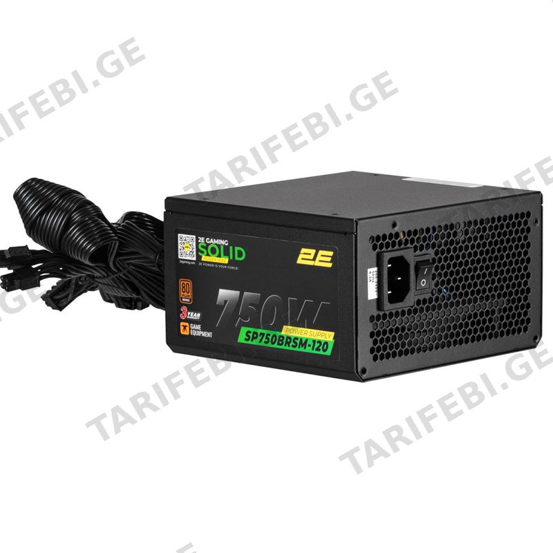 კვების ბლოკი 2E-SP750BRSM-120 SOLID, 750W, 80 PLUS BRONZE, POWER SUPPLY