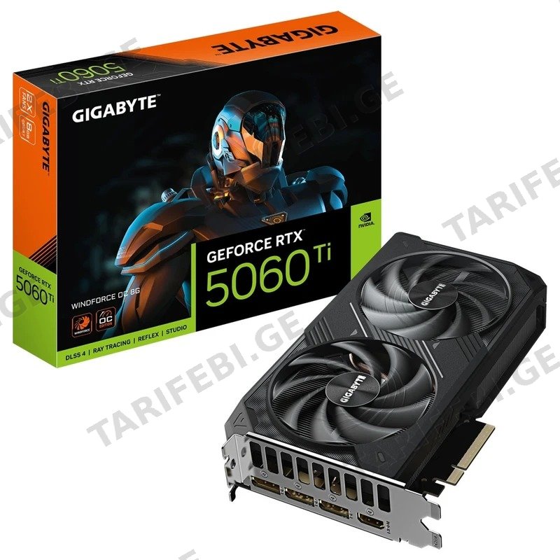 ვიდეო დაფა GIGABYTE GEFORCE RTX 5060 TI WINDFORCE OC 8GB GDDR7 GV-N506TWF2OC-8GD