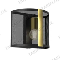 ბრა Luminex 4147 Kaga 1 E27 15W შავი ოქროსფერი