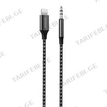 Cable AUX Proove SoundTrack Lightning to 3.5mm (1m) black აუდიო კაბელი