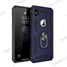 iPhone XS Max Sofia Ring Case სილიკონის ქეისი ბეჭდით - მუქი ლურჯი