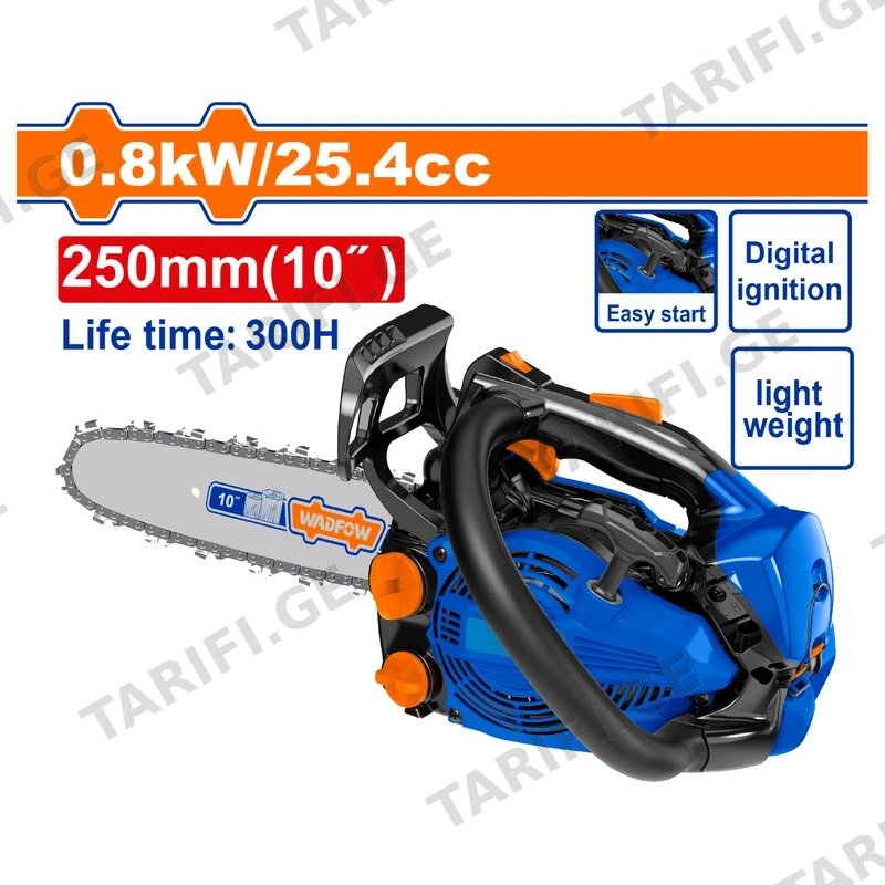 ბენზოჯაჭვური ხერხი ბენზინის WADFOW WGC1525 0.8KW