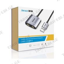 Jasoz T-G169 USB SOUND CARD/ Audio Adapter to 3.5mm აუდიო გადამყვანი
