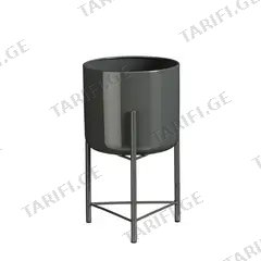ქოთანი რკინის Colyn pot on stand black - h30xd17cm
