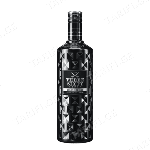არაყი/ Three Sixty/ Black 42%/ ბრილიანტში გაფილტრული/ 6*700 მლ