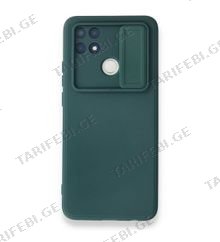 Oppo A15 / A15S Fast Lens Silicone Case, ქეისი კამერის დაცვის სლაიდერით - ლურჯი