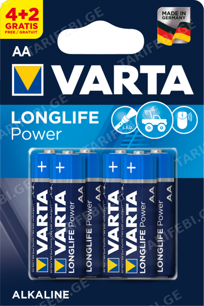 ელემენტი Varta Longlife Power Alkaline AA 4+2 ც
