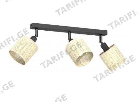 სპოტი Luminex Rattan 3 E14 L400 Ø100 h100 შავი როტანგი 5296