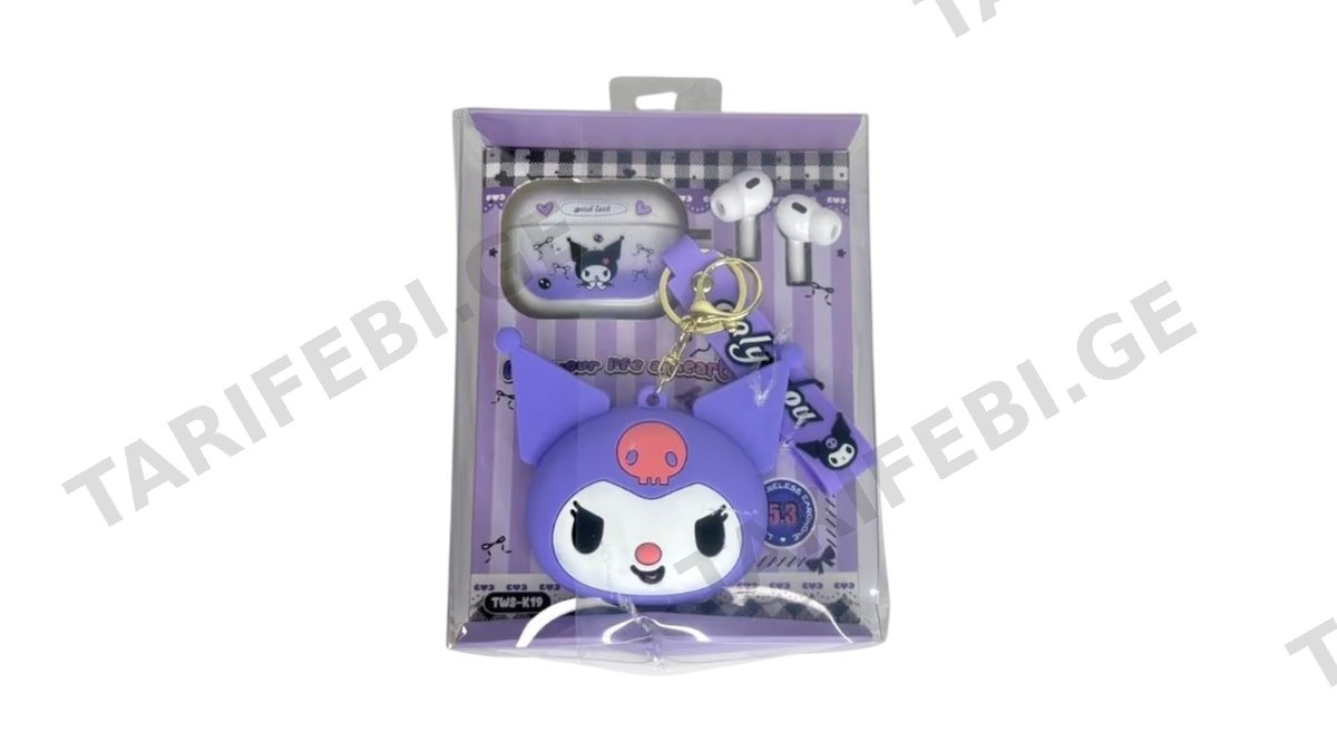 Kuromi Airpods TWS-k19 - იასამნისფერი