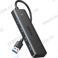 USB ჰაბი UGREEN CM219 (25851), USB 3.0 HUB, BLACK