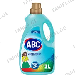 ტანსაცმლის სარეცხი სითხე ABC ფერადებისთვის 3 ლ
