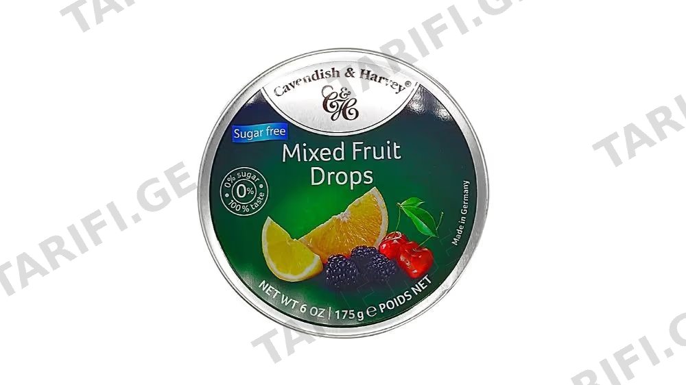 Sky Candy კანფეტი შერეული ხილის წვეთები უშაქრო 175გრ