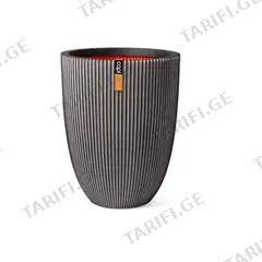 ქოთანი ყვავილის Capi Europe Vase Groove NL 46x58სმ ანტრაციტი