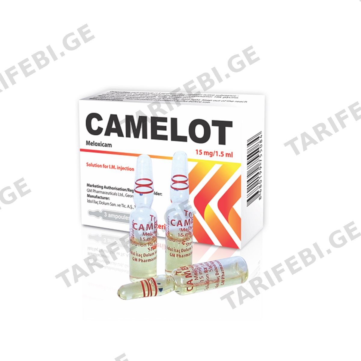 კამელოტი - CAMELOT 15მგ/1.5მლ 3 ამპულა