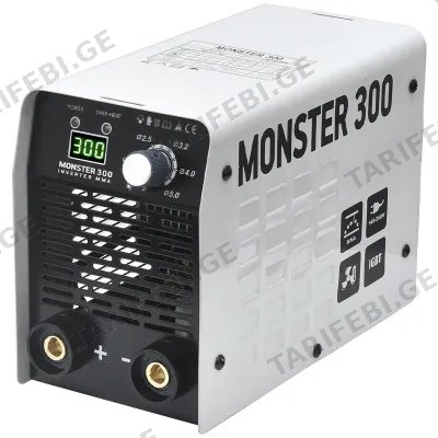 იტალიური წარმოების შედუღების აპარატი MONSTER MS-300A + ქეისი, ნიღაბი, ფუნჯი / ჩაქუჩი (140-260 V)