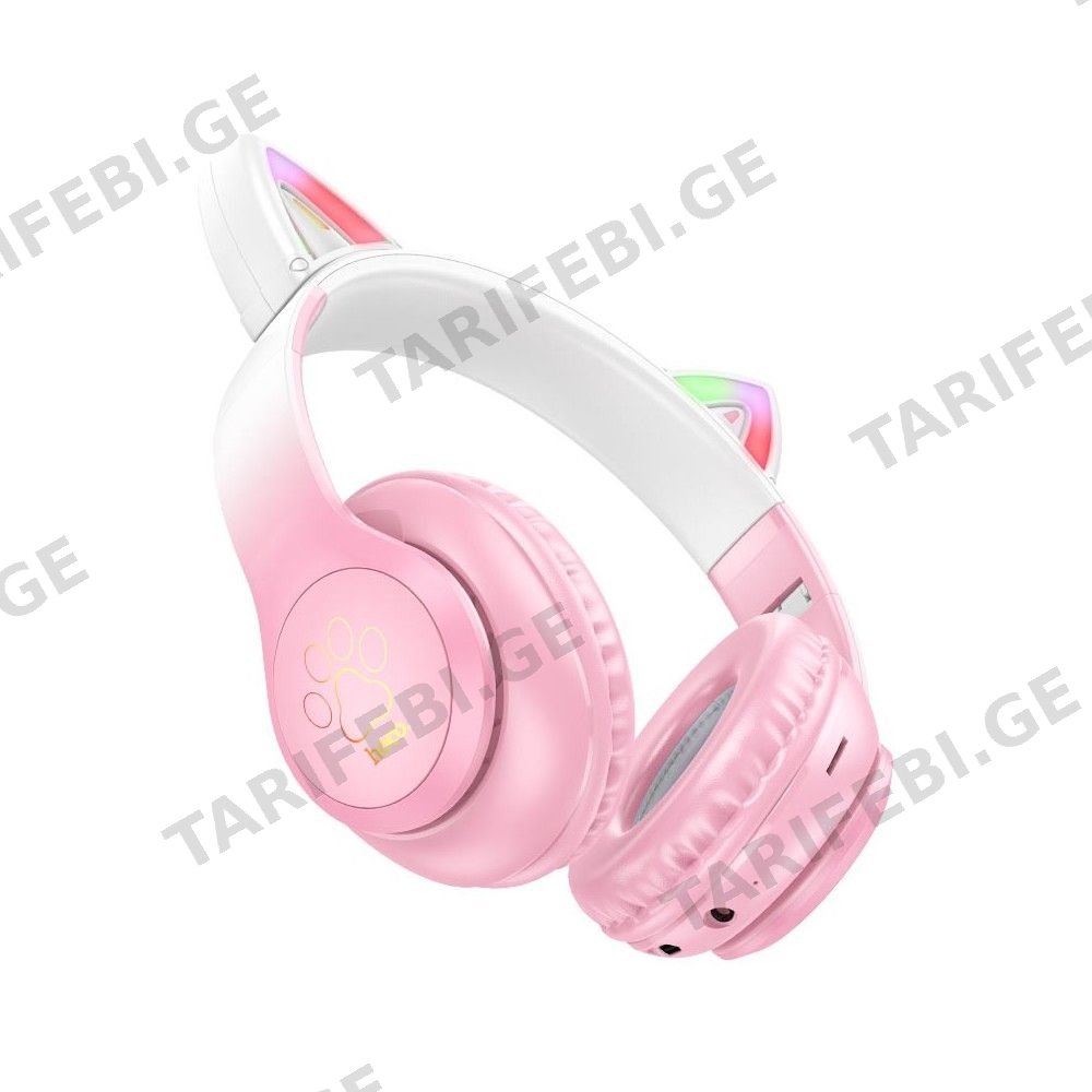 ყურსასმენი Hoco W42 Cat Ears BT Headphones Cherry Blossom