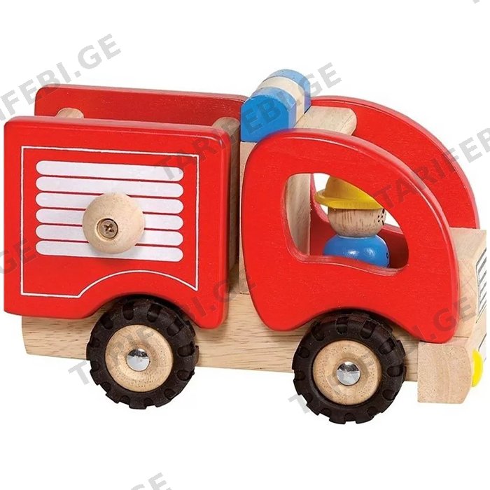ხის სახანძრო მანქანა GOKI MACHINE WOODEN FIRE RED 55927G