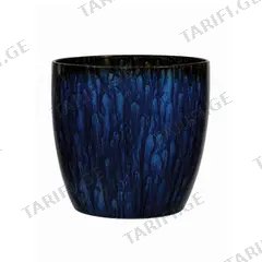 ქოთანი პლასტმასის ლურჯი Bright Gloss Egg D18H15
